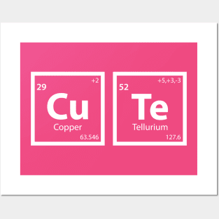 Cute (Cu-Te) Periodic Table Posters and Art